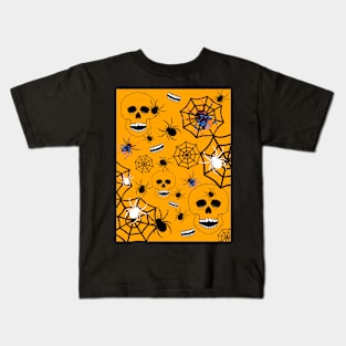 HALLOWEEN  Skeleton And Spiders Kids T-Shirt